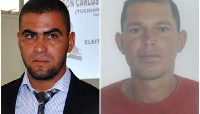 Tuchinha ao lado esquerdo (acusado) e Zagalo ao lado direito (vítima) [Foto: Reprodução]