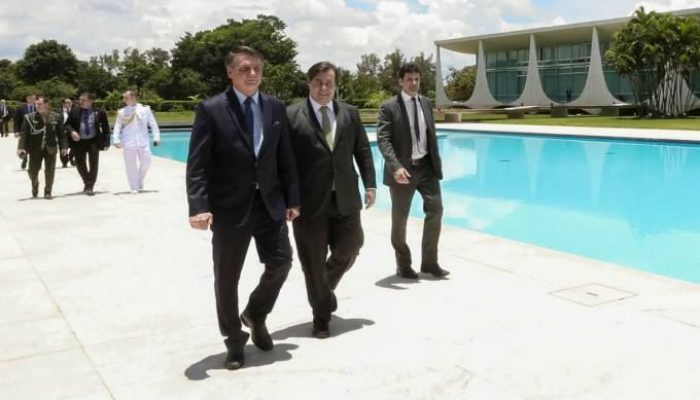 Jair Bolsonaro recebe o presidente da Câmara, Rodrigo Maia, no Palácio da Alvorada - 05/02/2020 Marcos Corrêa/Divulgação