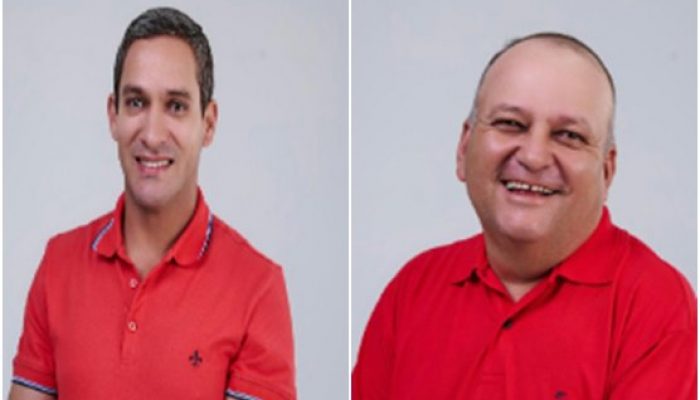 Roney Francisco Cotrim, conhecido como ‘Chiquinho’, e seu candidato a vice, Roberto David de Souza (Foto: Divulgação TSE)