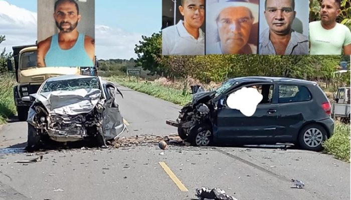 À esquerda o cigano Alex e à direta pela ordem estão Jonas da Silva Marques, o pai, Obaldo Silva Marques,  e os tios, Ivalter da Silva Marques, e Flávio Menezes da Silva (Foto: Leitor do Portal Vilson Nunes)
